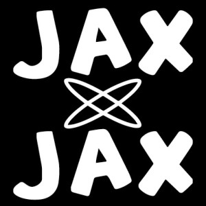 JaxByJax Logo - cropped white on black
